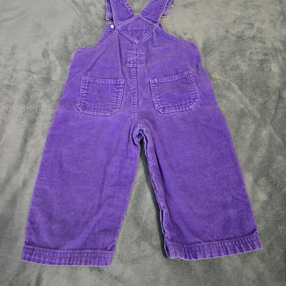 Vintage Sears Embroidered Overalls Floral Purple Corduroy Adjustable Straps 18m - Picture 2 of 8